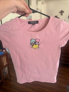 Little Twin Star Pink Baby Tee XXS Juniors